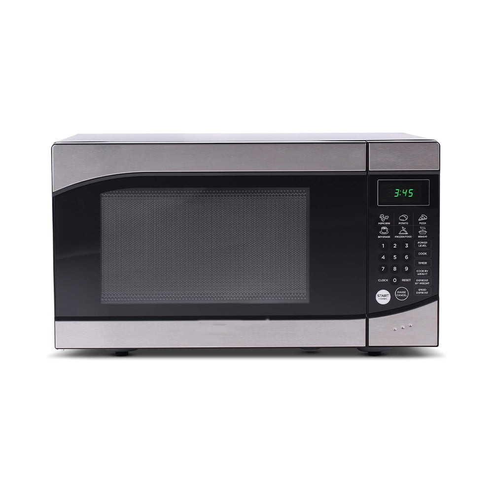 0.9 Cu. Ft Microwave Oven w/10 Power Levels & Digital Display, Door Lock, Silver