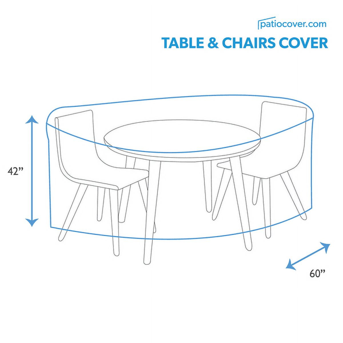 Patio Small Waterproof Round Bar Table & Chair Cover - Outdoor Patio Table Chair Combo Washable - Heavy Duty Furniture 60 Inch Combo Cover