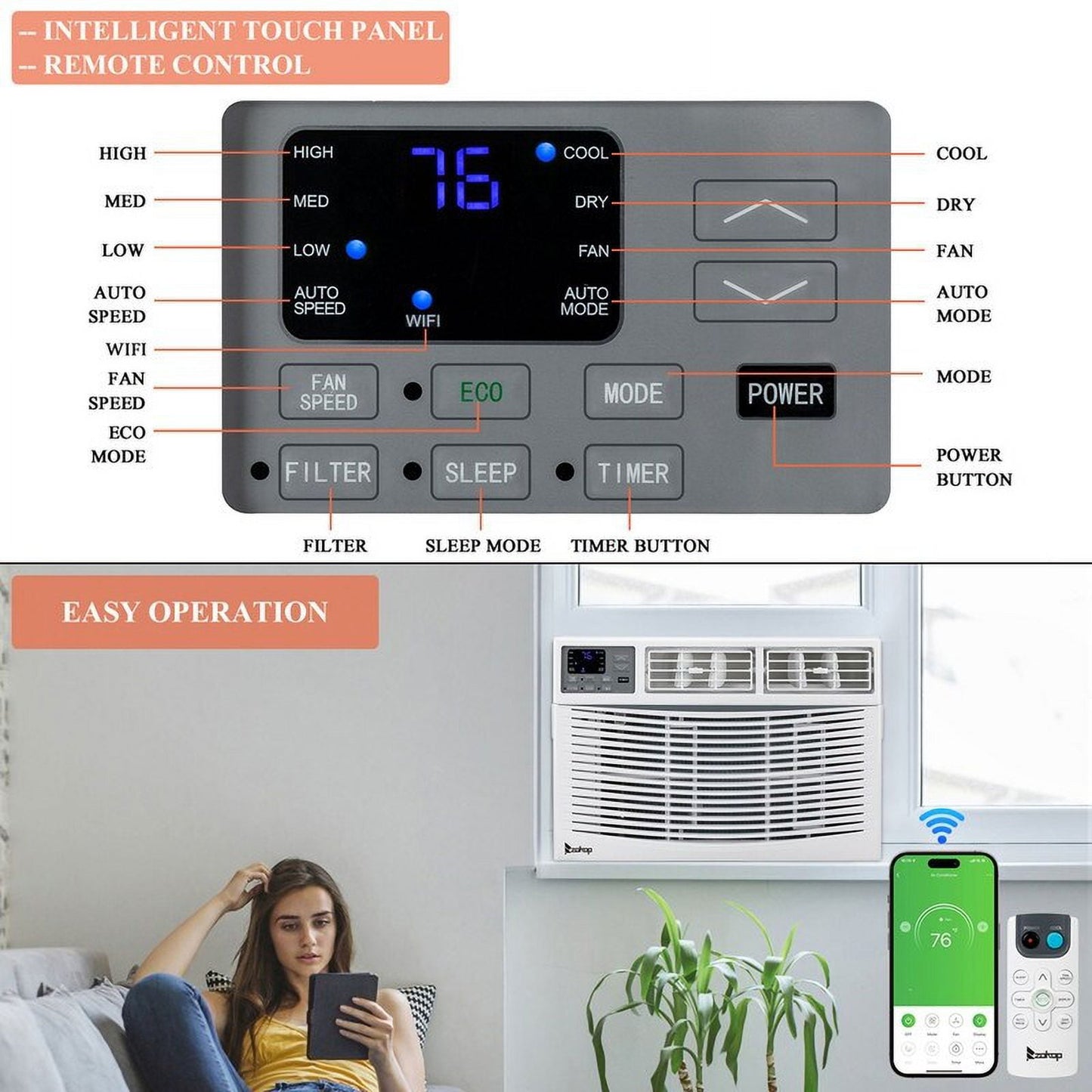 10000BTU Portable All-in-One Window Air Conditioner