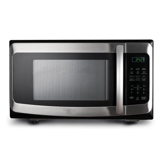 1.1 Cu.Ft Microwave Oven w/10 Power Levels & Pull Handle, Digital Display,Silver