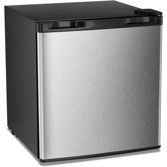 1.1 cu.Compact Upright Freezer Reversible Stainless Steel Door Silver