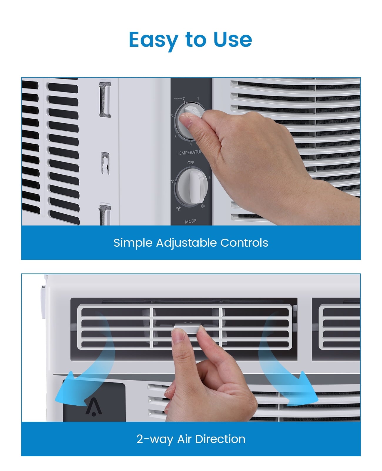 Patikuin 5,000 BTU Window-Mounted Air Conditioner 115V with Remote/APP Control and ECO Mode