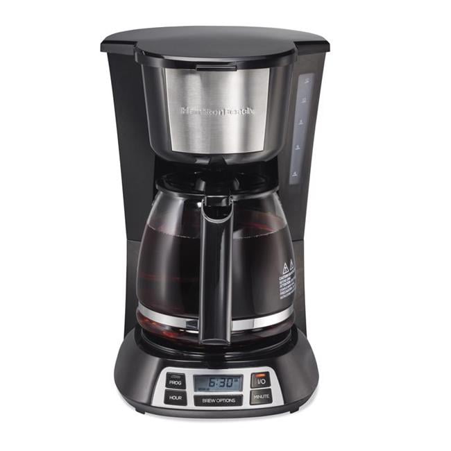 12 Cups Coffee Maker, Black & Silver