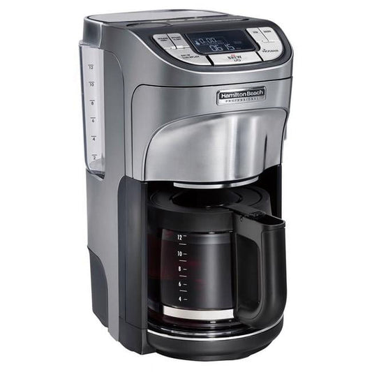 12 Cups Coffee Maker, Black & Silver