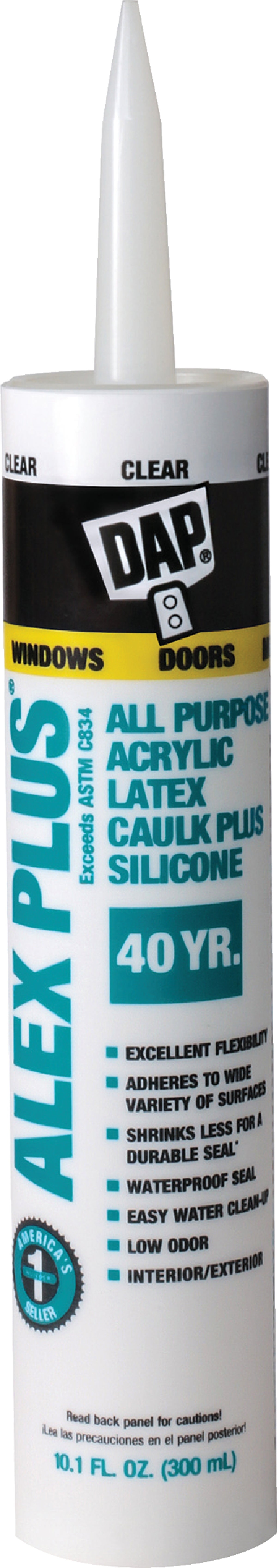 12 Pack of 10.1 oz Dap 18071 Alex Plus Clear All Purpose Acrylic Latex Caulk Plus Silicone