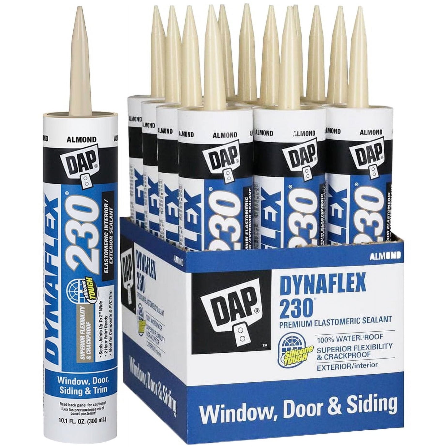 12 Pack of 10.1 oz Dap 18306 Dynaflex 230 Almond Premium Window, Door, and Trim Sealant