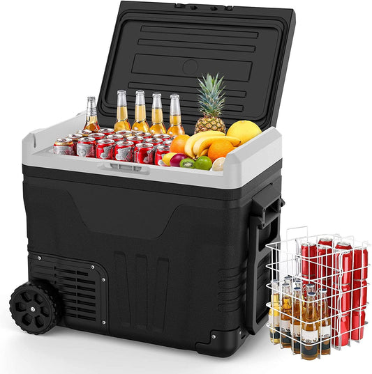 12 Volt Refrigerator 53 Quarts/50L RV Car Refrigerator Portable Refrigerator Freezer 12/24V DC & 100-240V AC