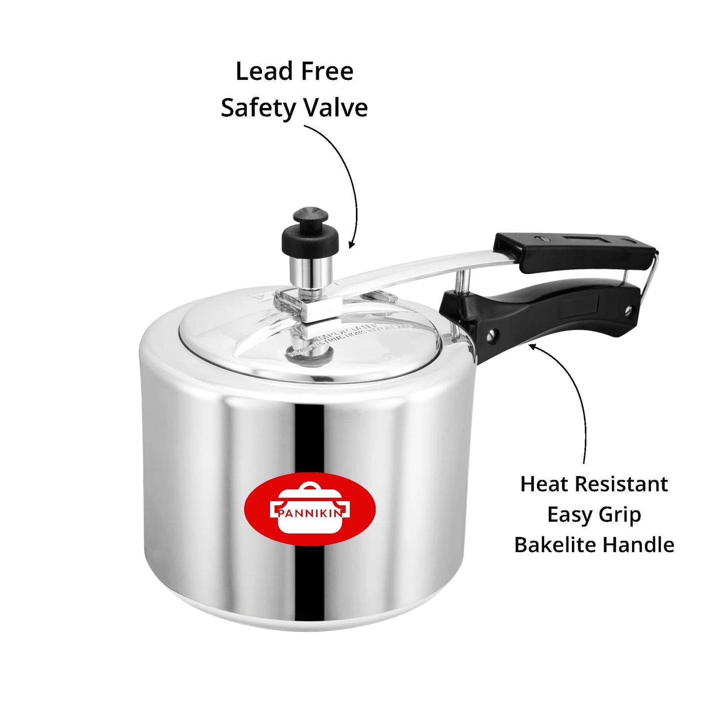 Pannikin Aluminium Inner Lid Pressure Cooker Combo 2 3 Litres (Silver)