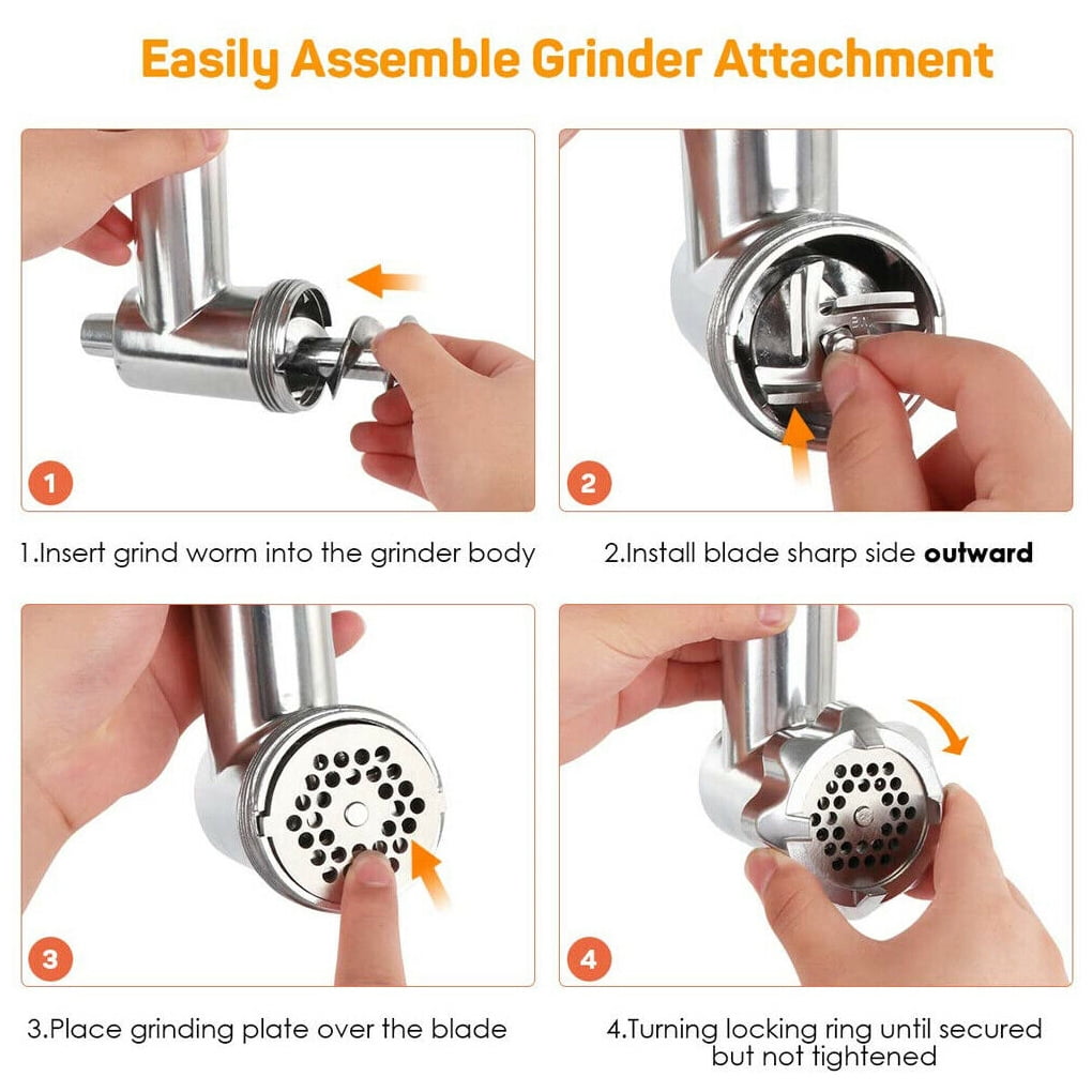 1111Fourone Stand Mixer Attachment Food Grinder Set Kitchen Grinding Tools Replacement for Kenwood Chef