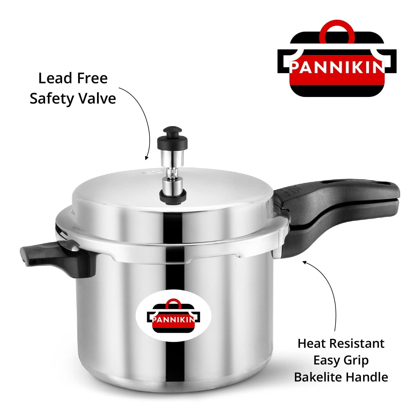 Pannikin Aluminium Outer Lid Pressure Cooker 5 Litres (Silver)