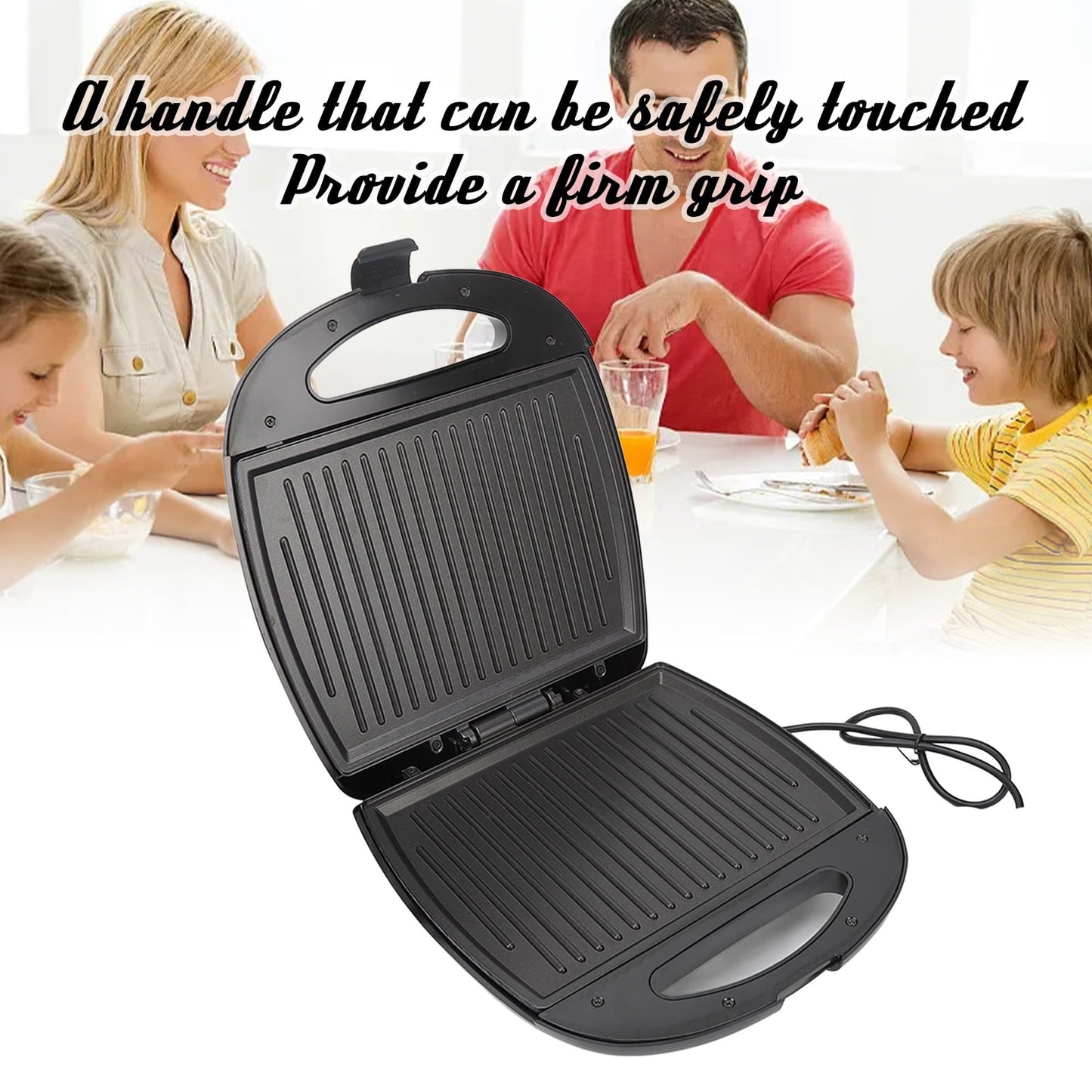 1000W Sandwich Maker Non Stick Plate Double Sided Flip Electric Panini Press Grill for Breakfast Picnic YZRC