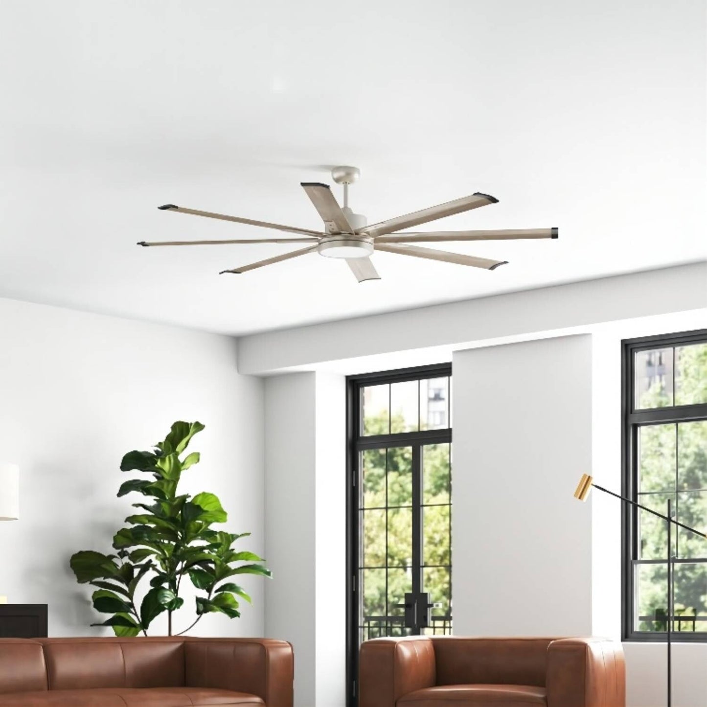 Parrot Uncle 72' Larger Aluminum 8-Blade LED Ceiling Fan with Remote