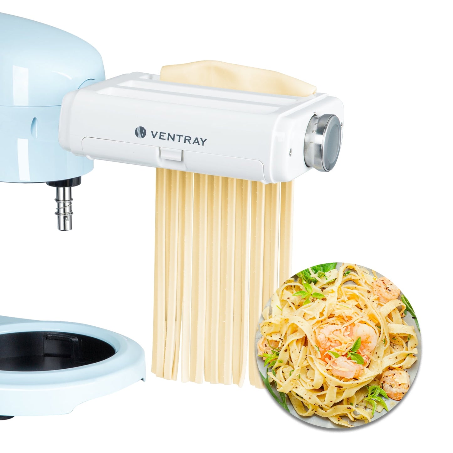 Pasta Maker Attachment 3 in 1 Set for KitchenAid Stand Mixers Included Pasta Sheet Roller, Spaghetti Cutter, Fettuccine Cutter Maker Accessories and Cleaning Brush by Ventray