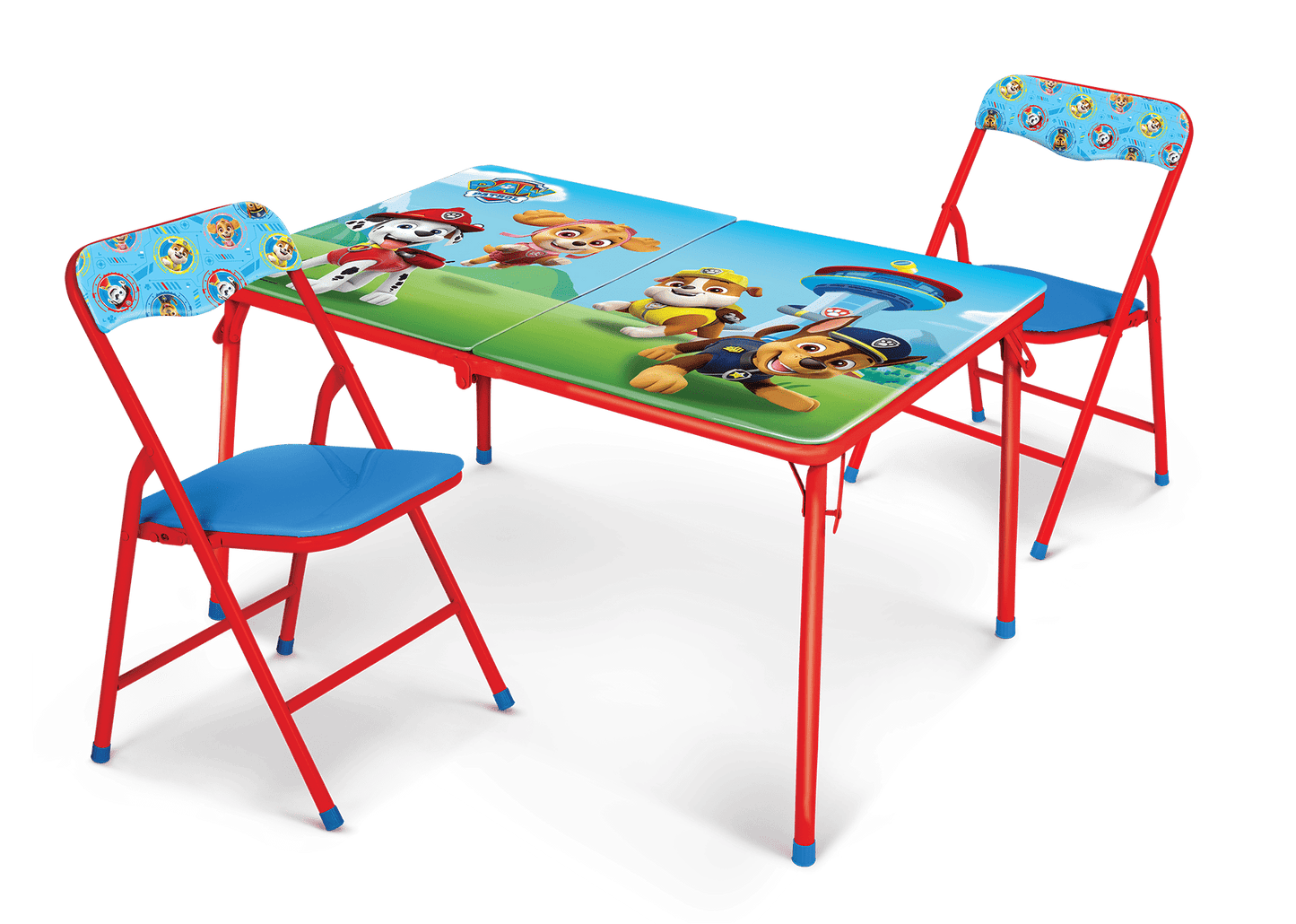 Paw Patrol Children's Large Folding Table with Washable Surface Comes with 2 Chairs