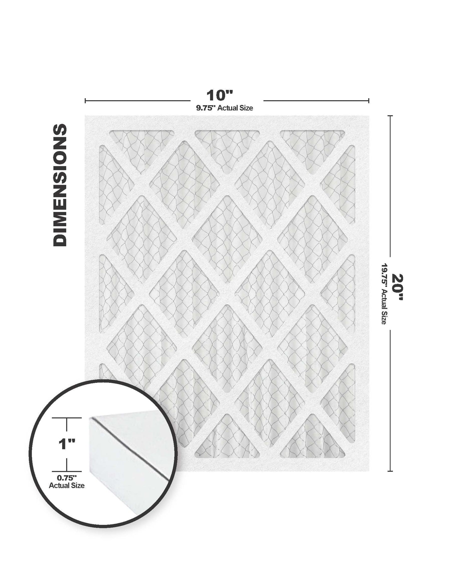 10x20x1 (9.75x19.75) MERV 13 Filter (6-Pack)