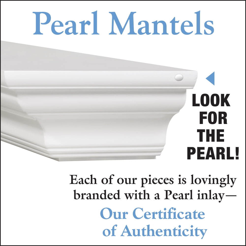 Pearl Mantels Crestwood Clean, Sophisticated Premium White MDF Mantel Shelf, 72'L x 10'D x 5'H, Crisp White Paint