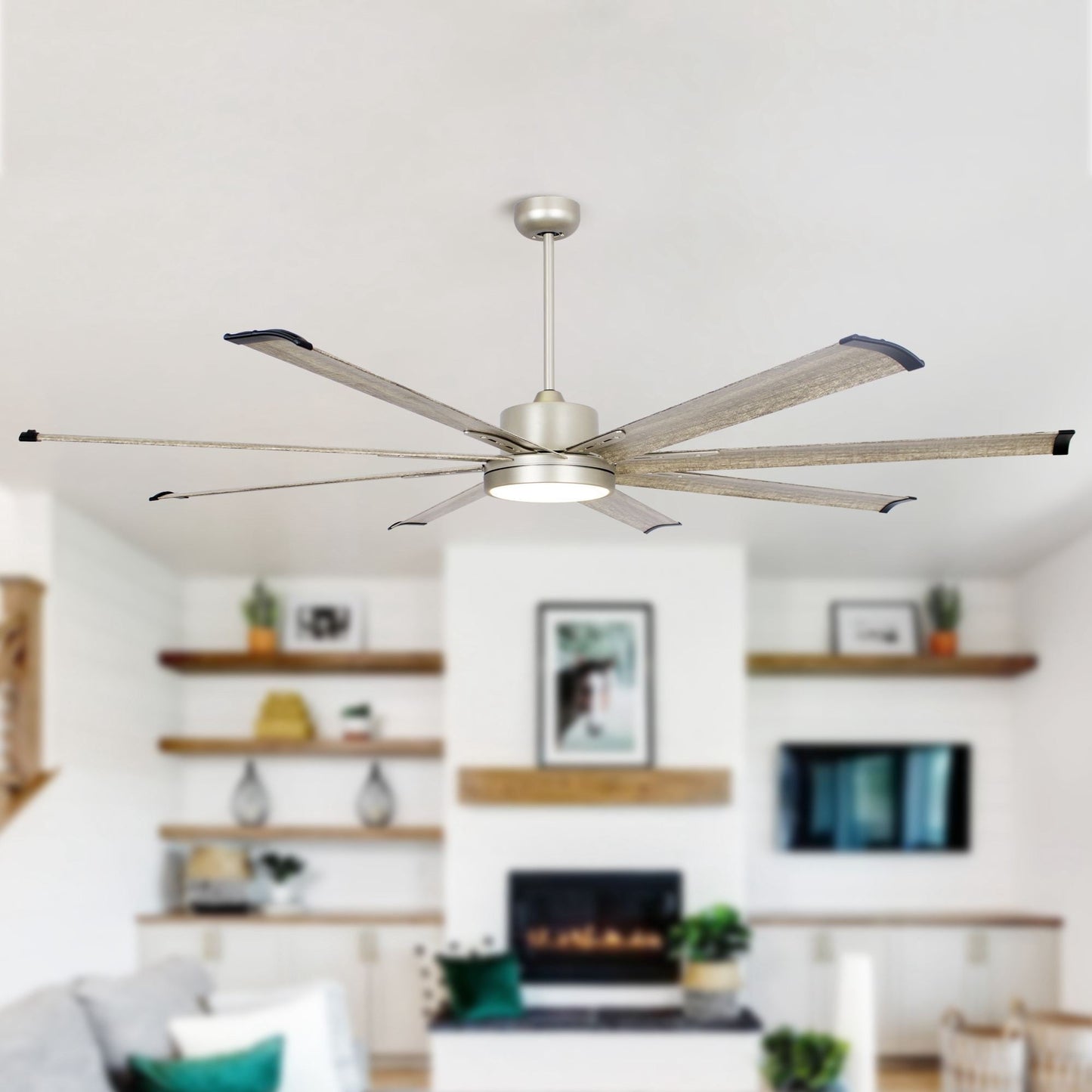 Parrot Uncle 72' Larger Aluminum 8-Blade LED Ceiling Fan with Remote