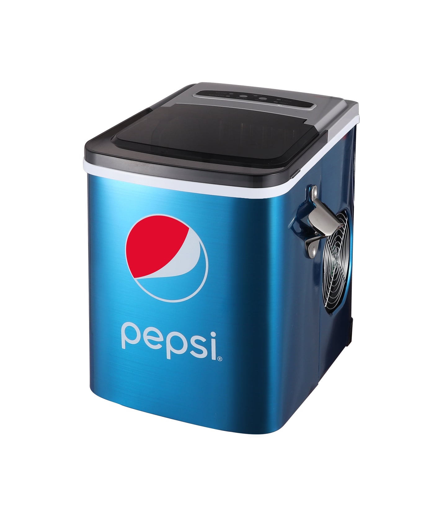 Pepsi 26lbs. Stainless Steel Ice Maker, Built In Bottle Opener - Blue