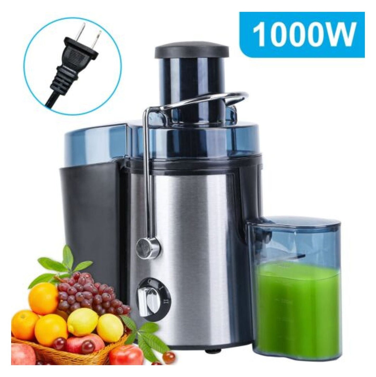 1000W Centrifugal Juicer Juice Extractor Machine w/3.6' Wide Feed Chute 2 Speeds