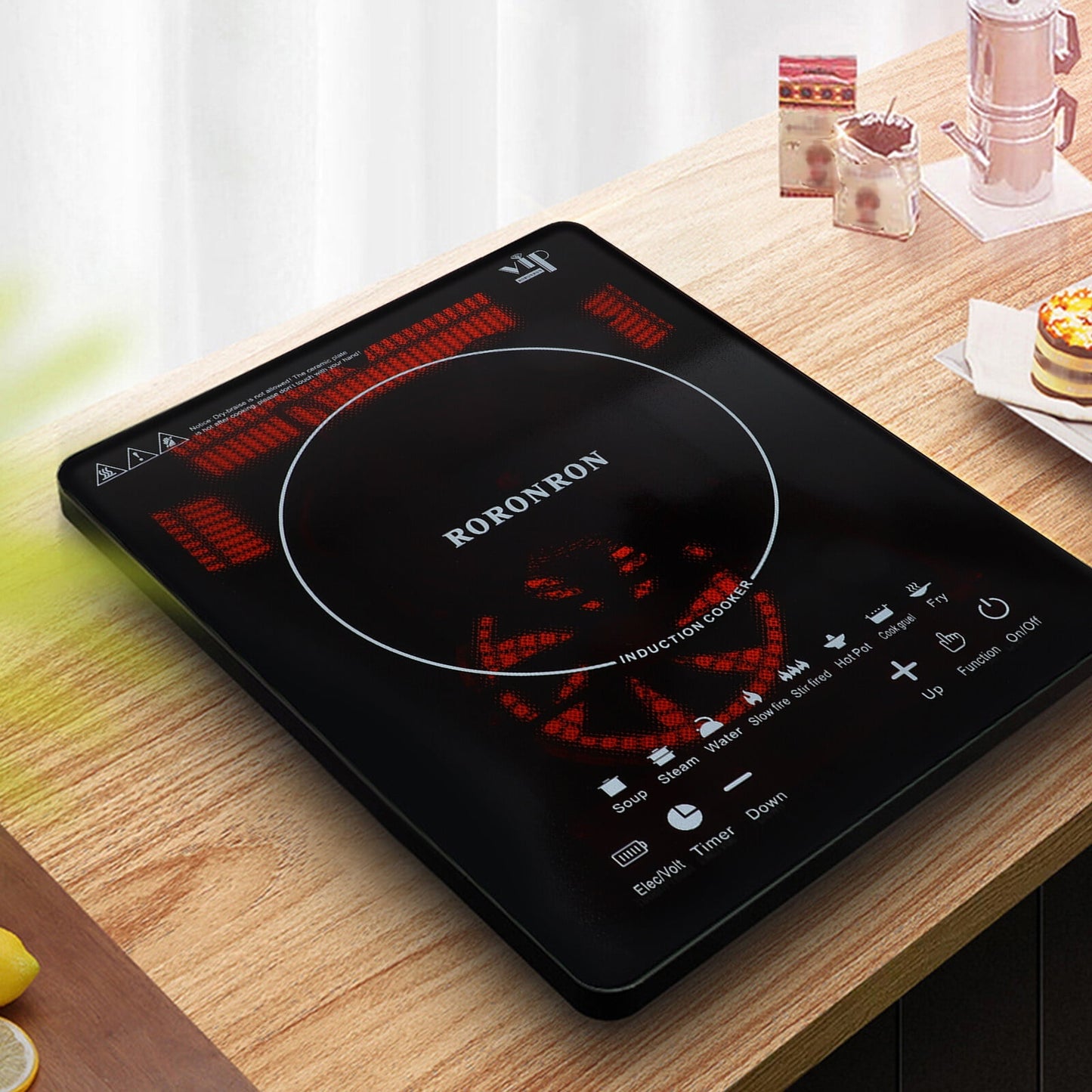 1000W 110V Portable Induction Cooktop Multi-function Electric Countertop Single Burner with Touch Screen Sensor,Timer