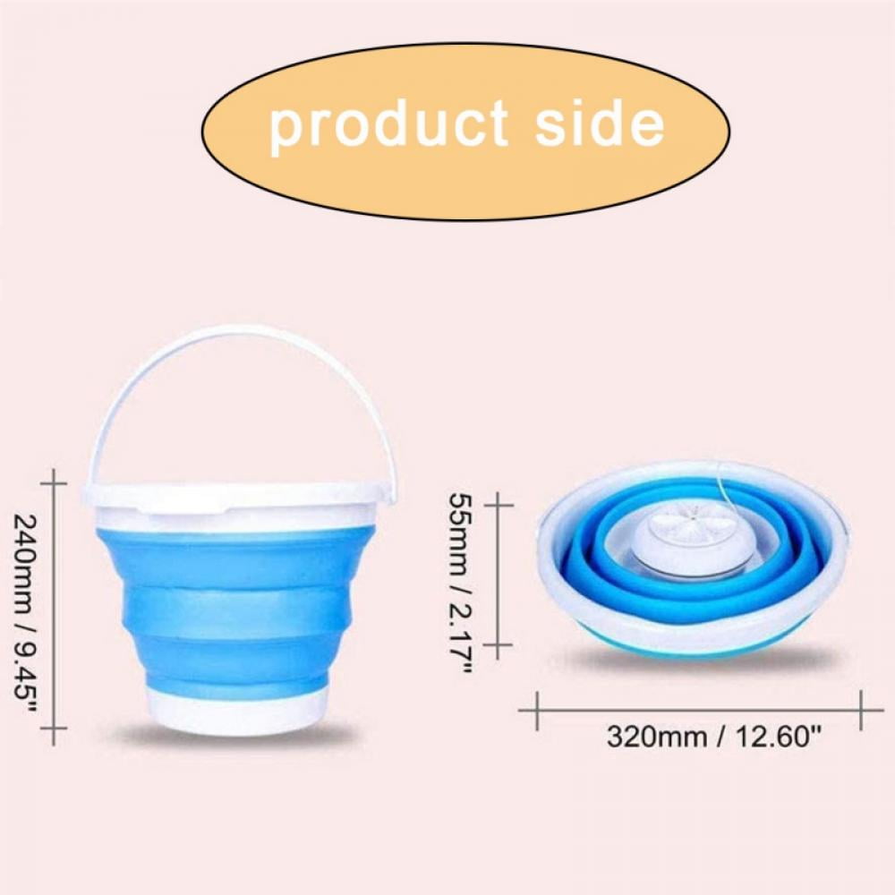 10L Foldable Mini Washing Machine, Portable Laundry Tub USB Powered Ultrasonic Turbine Washer by for Socks Underwear