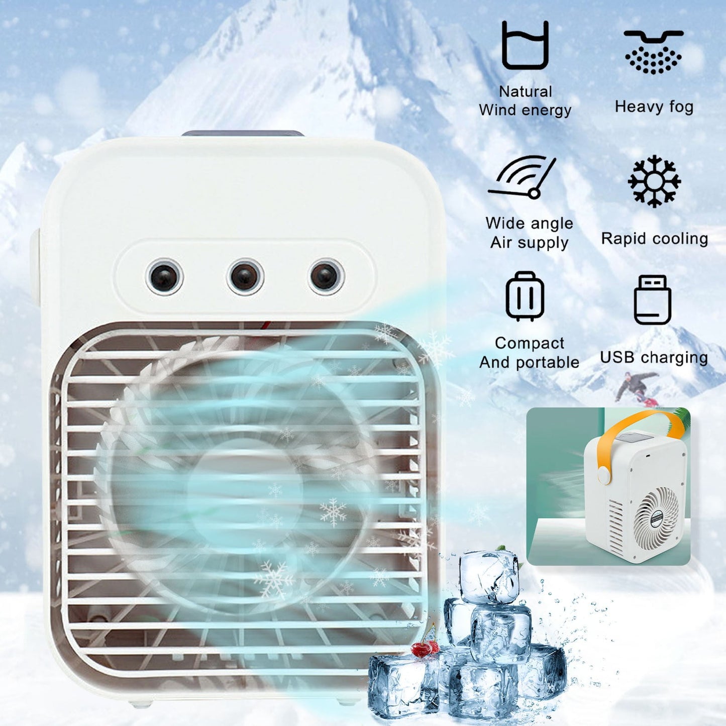 Personal Air Cooler Fan Personal Air Cooler Mini Desk Air Conditioner Personal Mini Air Cooling Fan Portable Air Conditioner Fan Bedroom Ac Room Cooler Desk Air Conditioner