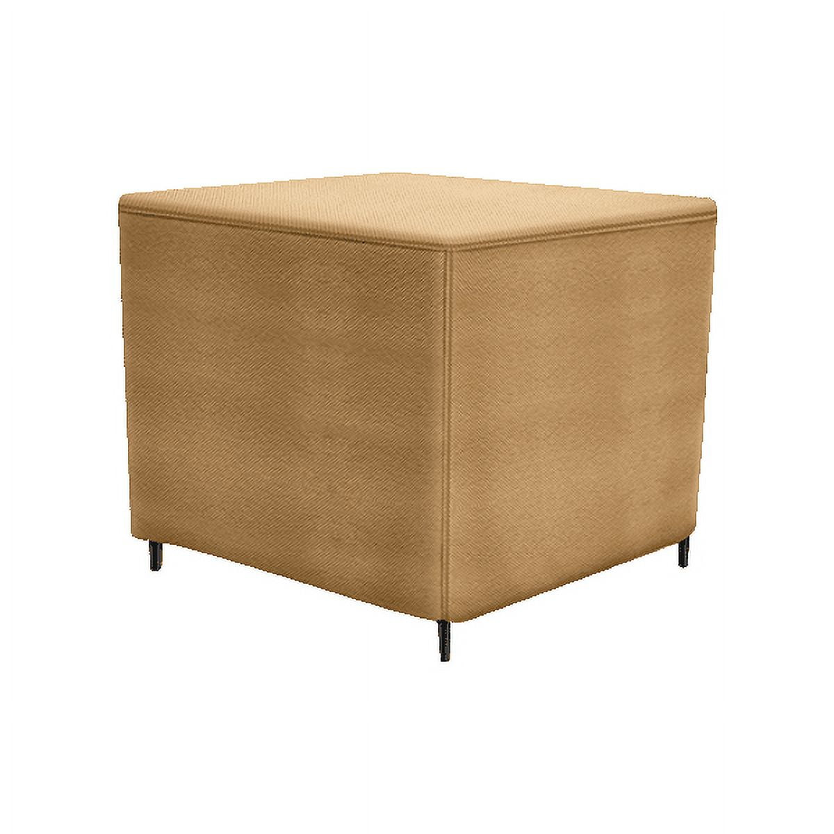 Patio Large Waterproof Ottoman Cover - Outdoor Square Side Table Covers - Patio Ottoman Washable Cover - Heavy Duty Furniture 36 Inch Beige