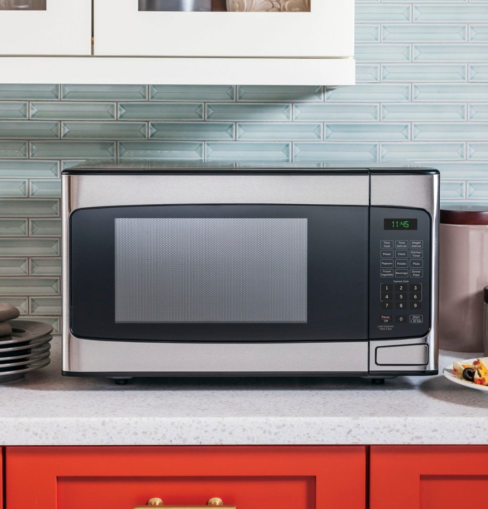 1.1 Cu. Ft. Mid-Size Microwave with Included Pasta/Veggie Cooker - Stainless Steel JESP113SPSS