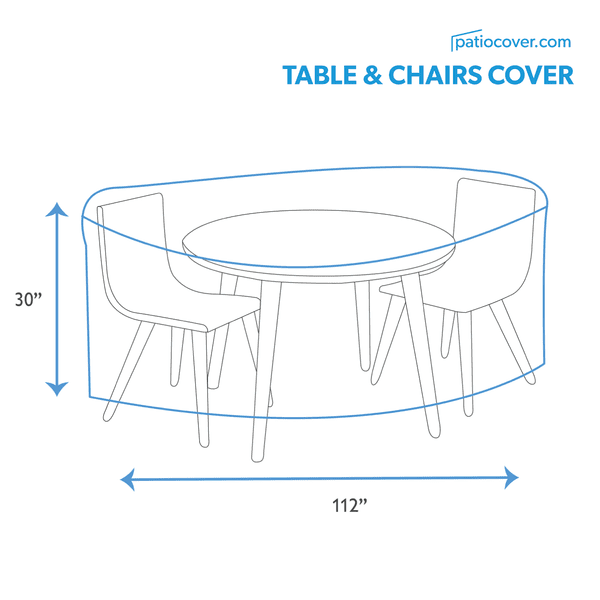 Patio Extra Large Waterproof Round Table & Chair Cover - Outdoor Patio Table Chair Combo Washable - Heavy Duty Furniture 112 Inch Combo Cover