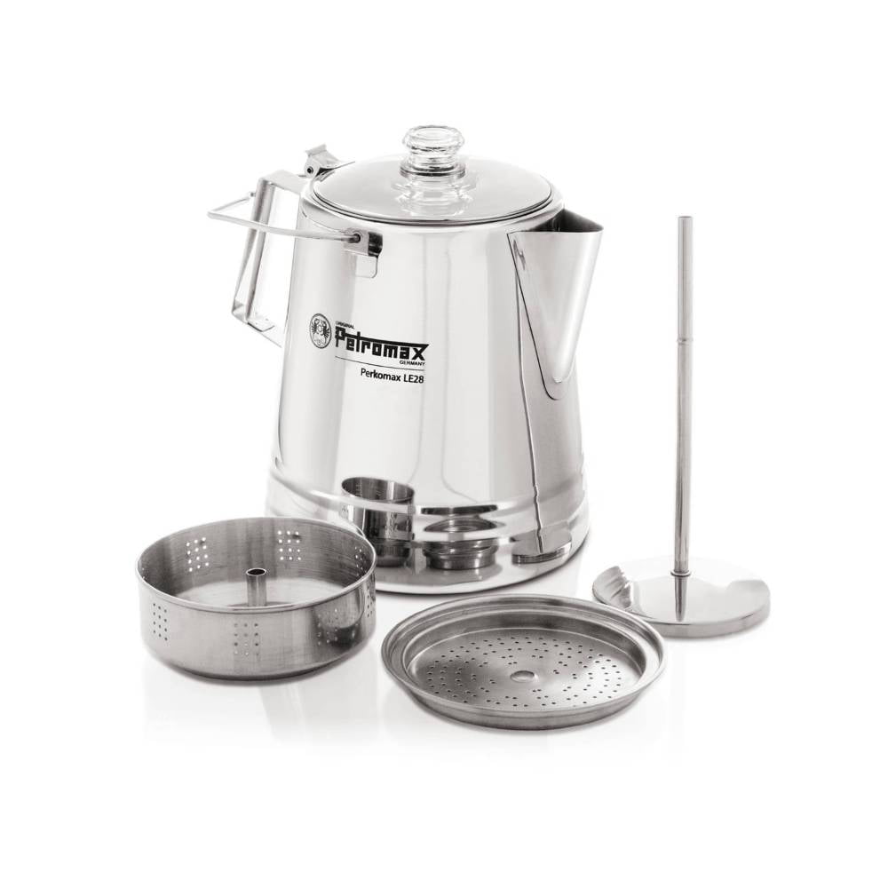 Petromax Tea and Coffee Percolator, Use Indoor/Outdoors for Home Kitchen or Campfire, Stainless Steel Coffee and Tea Pot Brews to your Taste, 18 Cups