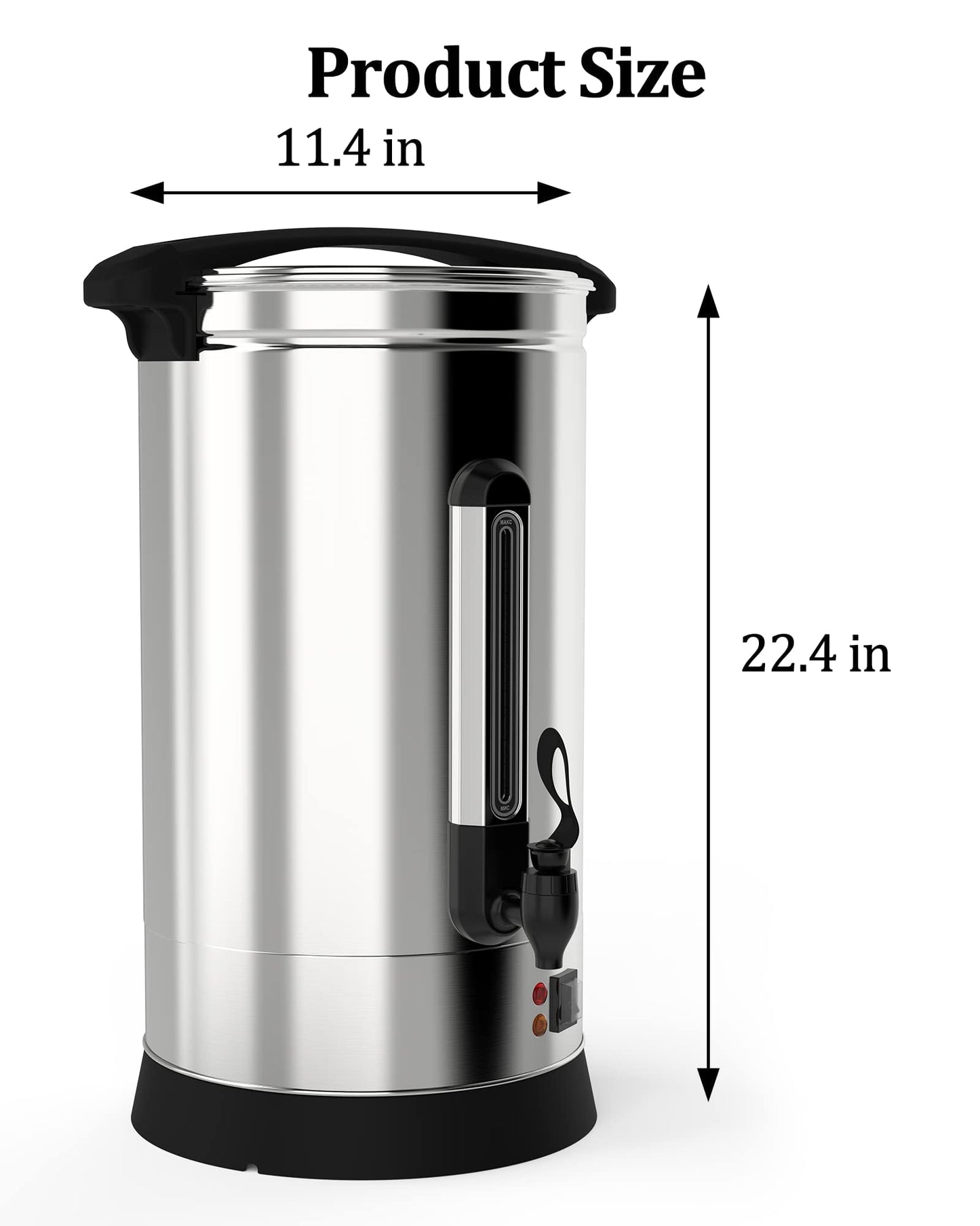 100 Cup Commercial Coffee Maker Stainless Steel Coffee Dispenser Fast Brew for Church Meeting rooms Lounges and Other Large Gatherings 16L