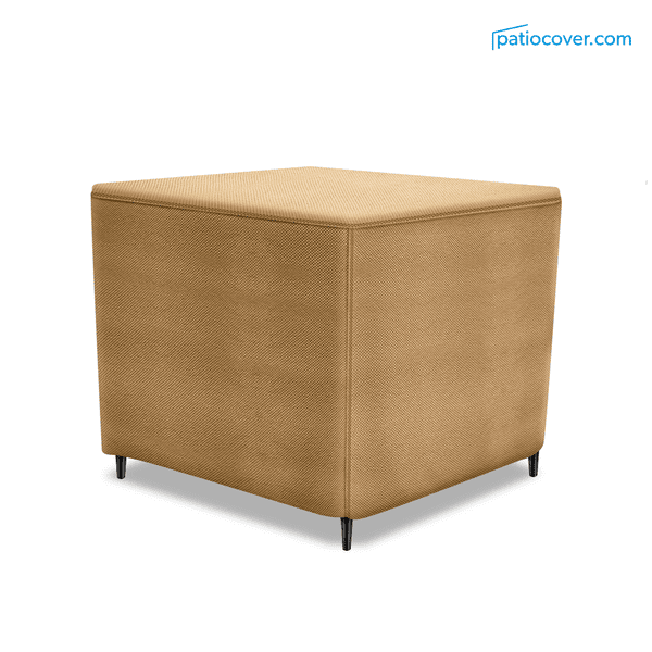 Patio Large Waterproof Ottoman Cover - Outdoor Square Side Table Covers - Patio Ottoman Washable Cover - Heavy Duty Furniture 36 Inch Beige