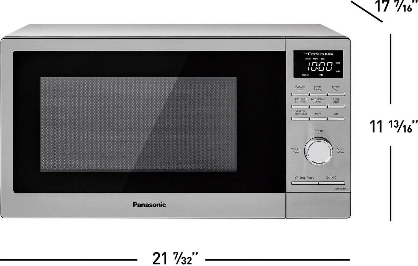 1.3 Cu. Ft. 1100 Watt SD69LS Microwave with Sensor Cooking - Stainless Steel NN-SD69LS