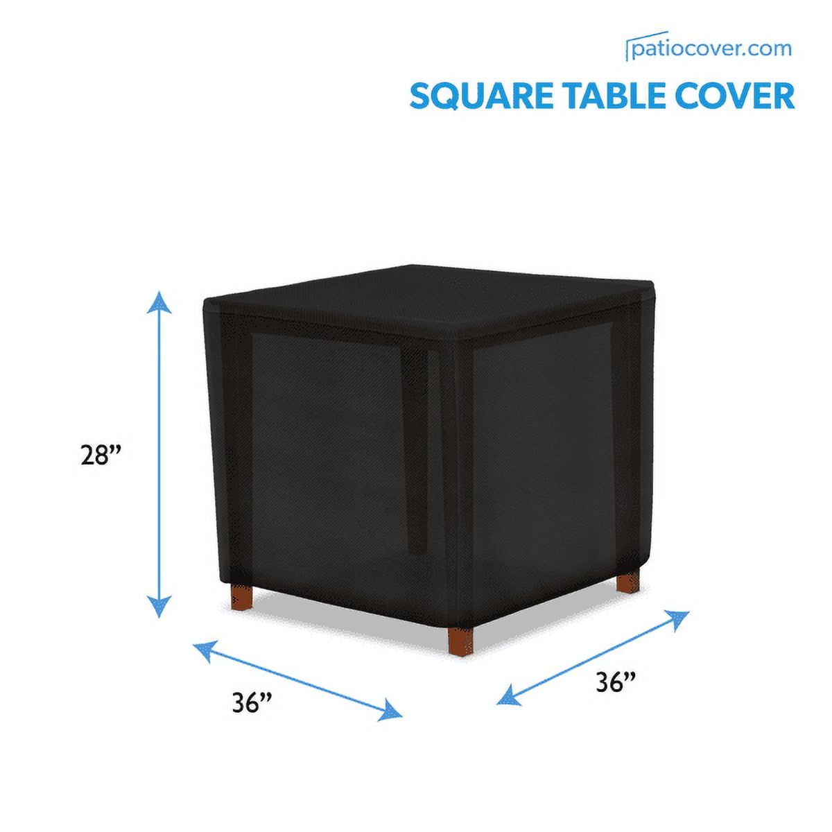 Patio Large Waterproof Ottoman Cover - Outdoor Square Side Table Covers - Patio Ottoman Washable Cover - Heavy Duty Furniture 36 Inch Black