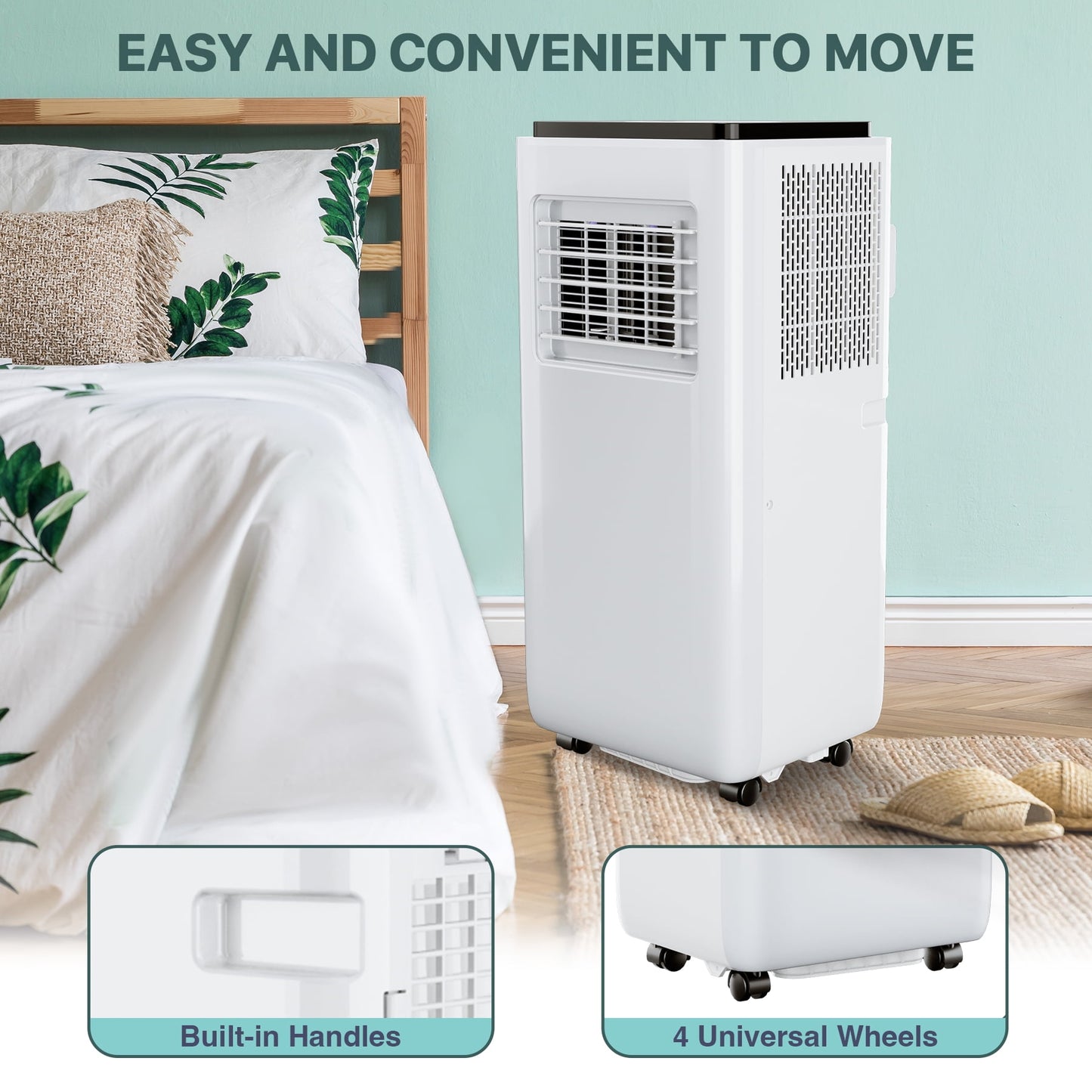 10,000 BTU Dual Hose Portable Air Conditioner and Heater - Dehumidifier, Fan - for Rooms Up to 450 Sq. Ft - AC Unit + Heater