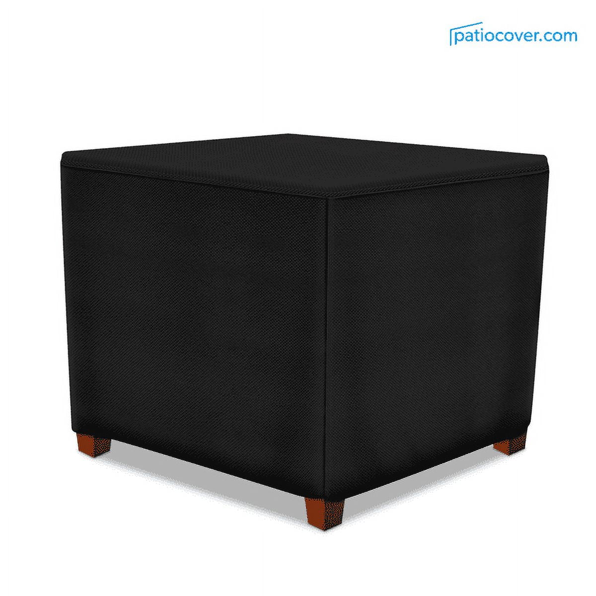 Patio Large Waterproof Ottoman Cover - Outdoor Square Side Table Covers - Patio Ottoman Washable Cover - Heavy Duty Furniture 36 Inch Black