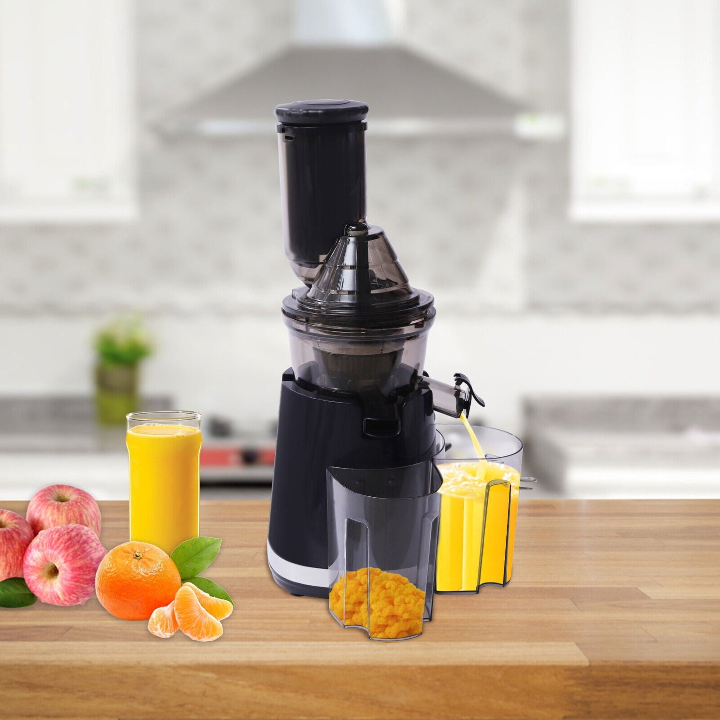 110v Kitchen Quiet Slow Juicer, Masticating Juicer Machine Cold Press Extractor 250w AJM-400B 45rpm