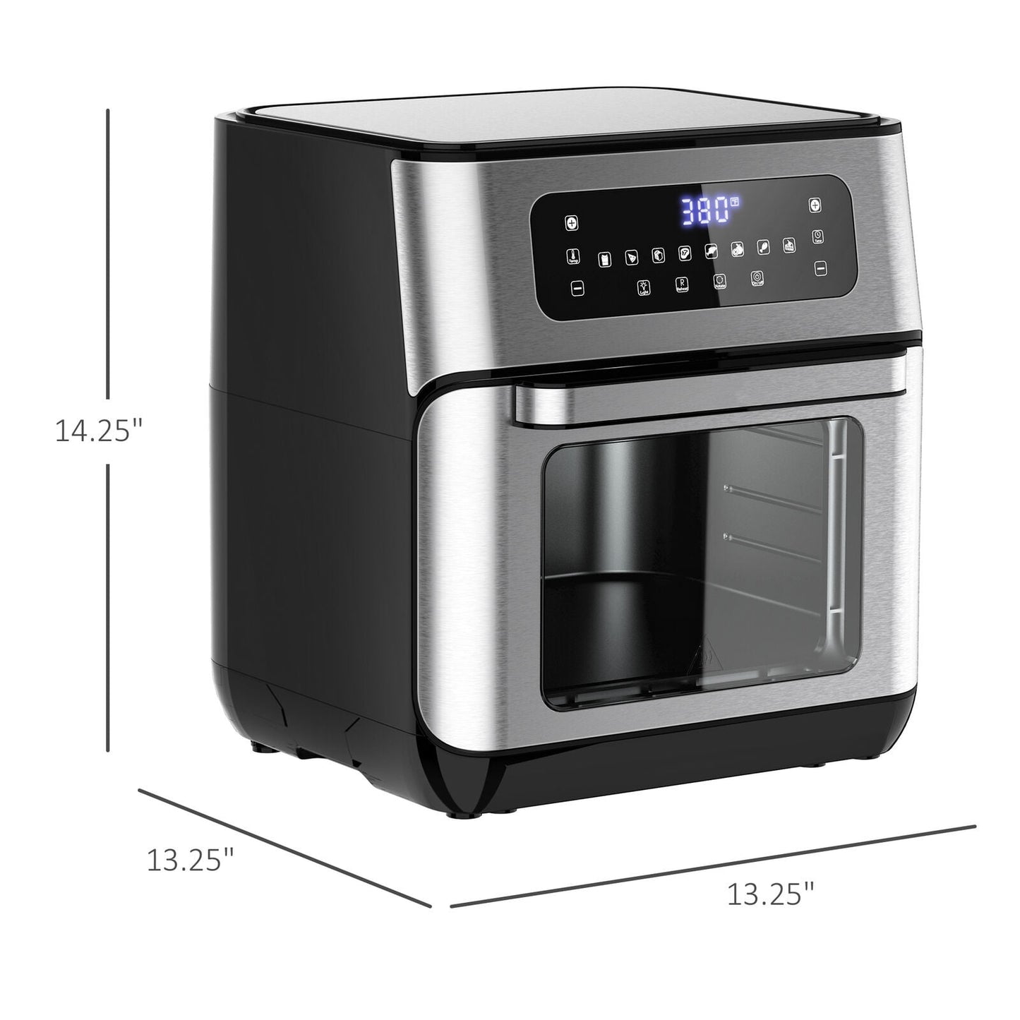 10-Quart Air Fryer, 8 Cooking Modes Functions, Stainless Steel LED Touch Display Countertop Baker Oven