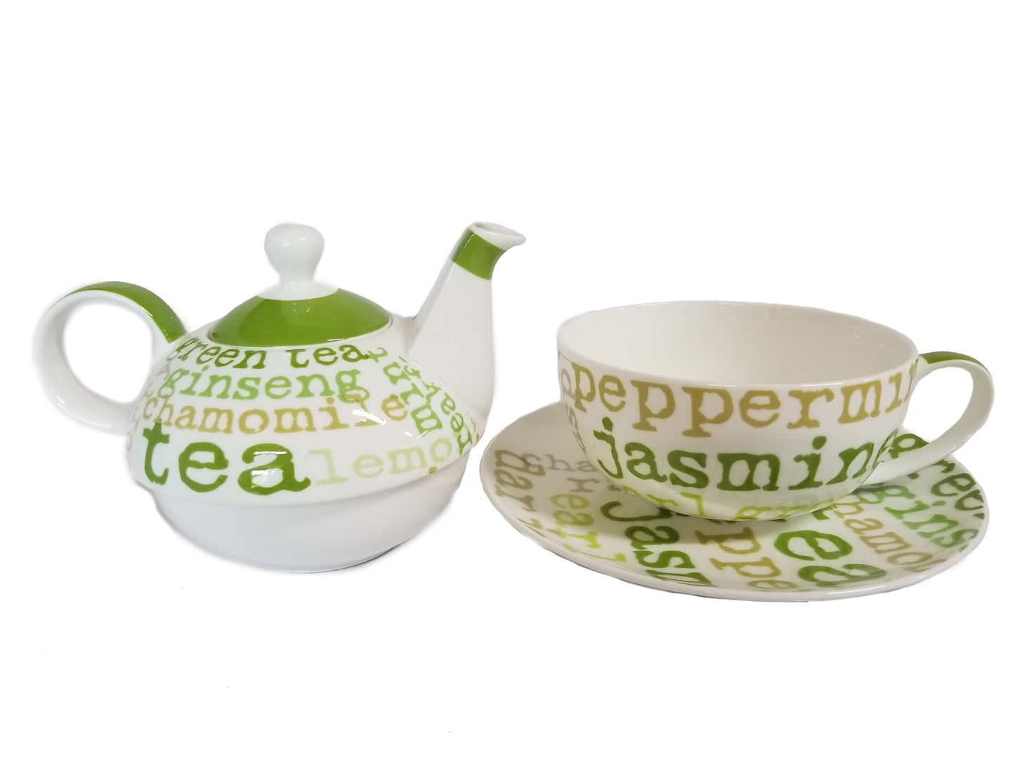 Paperproducts Design - Tea Set For One - Green Graphics