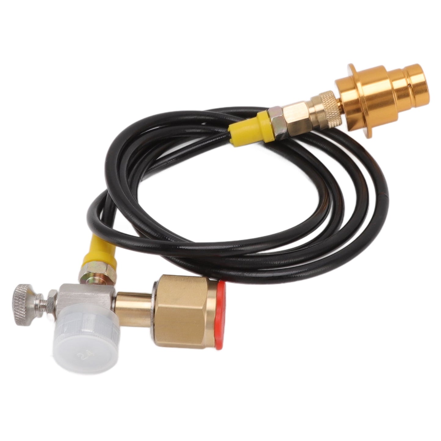 1.5m Soda Machine Adapter Hose CGA320 with Gold Adapter Soda Machine Direct Connect Hose for DUO