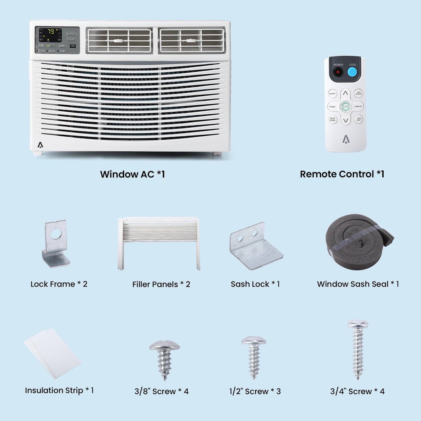 Patikuin 8,000 BTU Window-Mounted Air Conditioner 115V with Remote/APP Control and ECO Mode