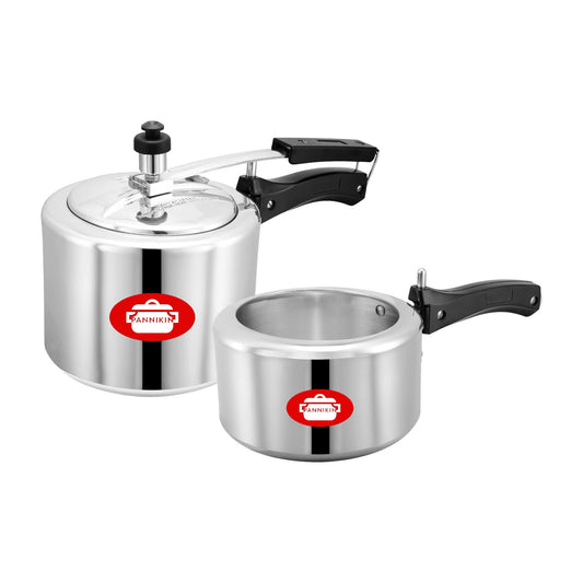 Pannikin Aluminium Inner Lid Pressure Cooker Combo 2 3 Litres (Silver)