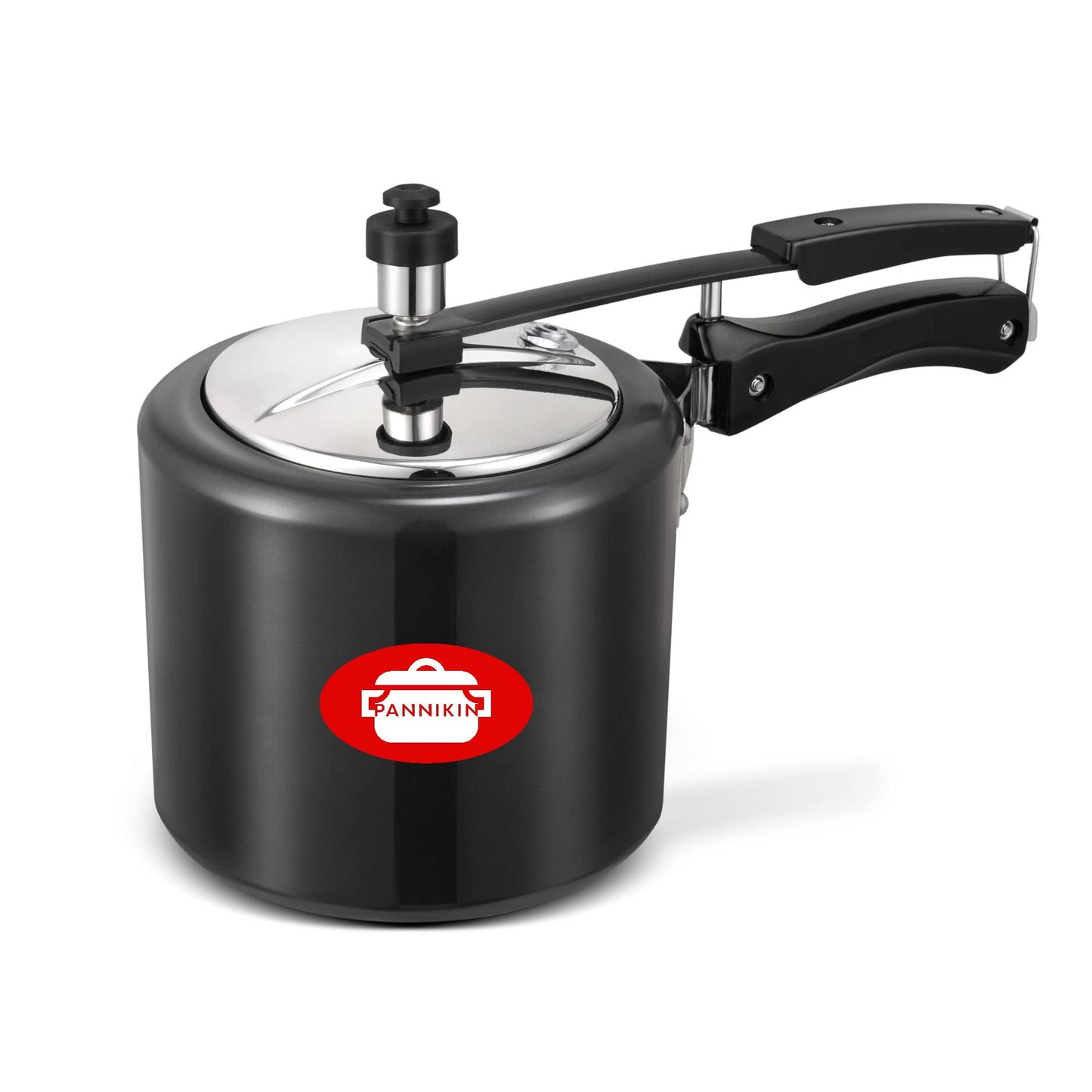 Pannikin Hard Anodised With Induction Base Inner Lid Pressure Cooker 3 Litres (Black)