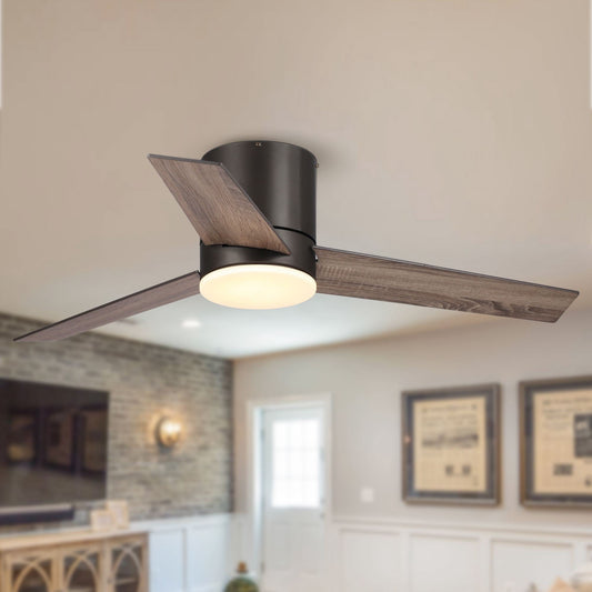 Parrot Uncle 48' Oil-rubbed Bronze LED Hugger/ Low Profile Ceiling Fan with Remote