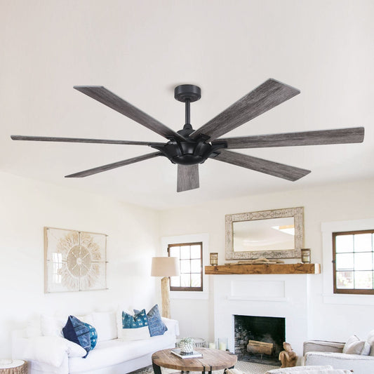 Parrot Uncle 72-inch Farmhouse Reversible 7-Blade Ceiling Fan without Light