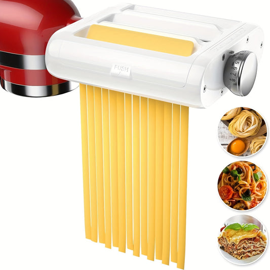 Pasta Maker 3 in 1 Attachment for Stand Mixers, Including Fettuccine and Spaghetti Cutter, Pasta Sheet Roller, Pasta Maker Accessories and Cleaning Brush