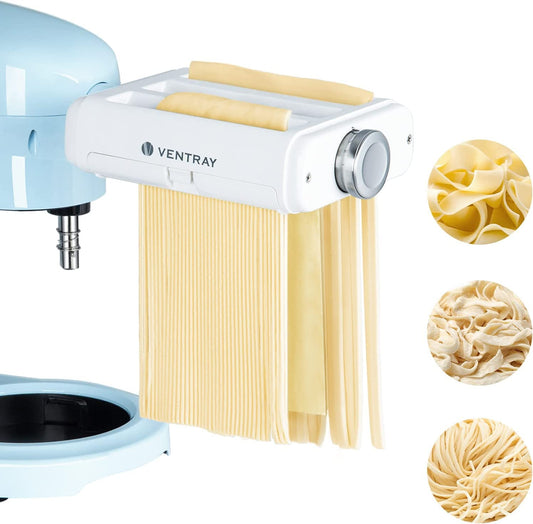 Pasta Maker Attachment 3 in 1 Set for KitchenAid Stand Mixer Included Pasta Sheet Roller, Spaghetti Cutter, Fettuccine Cutter Maker Accessories and Cleaning Brush by YUNWEN