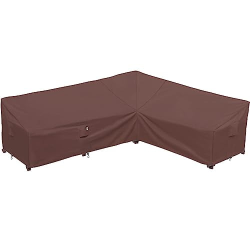 Patio Furniture Cover,Heavy Duty Outdoor Sectional Sofa Cover, 104'X83' 6-Seater Waterproof 600D Patio Sectional Couch Cover, Lawn Patio Furniture Cover