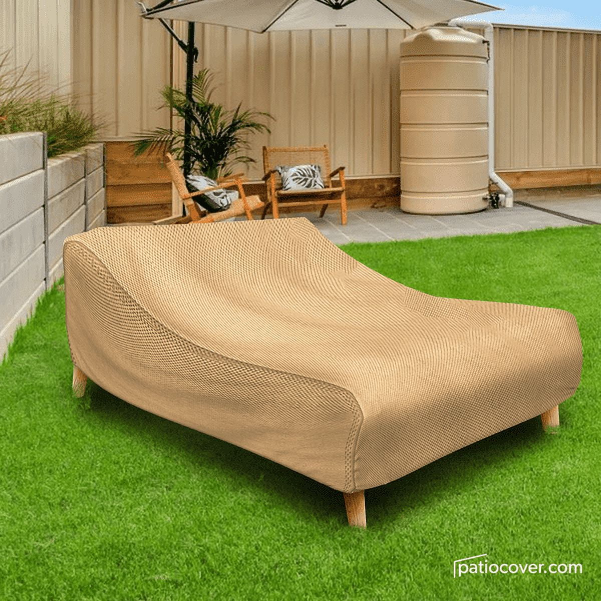 Patio Waterproof Chaise Lounge Cover - Outdoor Patio Chaise Lounge Washable - Heavy Duty Furniture 80 Inch Double Chaise Cover