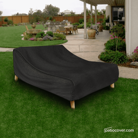 Patio Waterproof Chaise Lounge Cover - Outdoor Patio Chaise Lounge Washable - Heavy Duty Furniture 80 Inch Double Chaise Cover